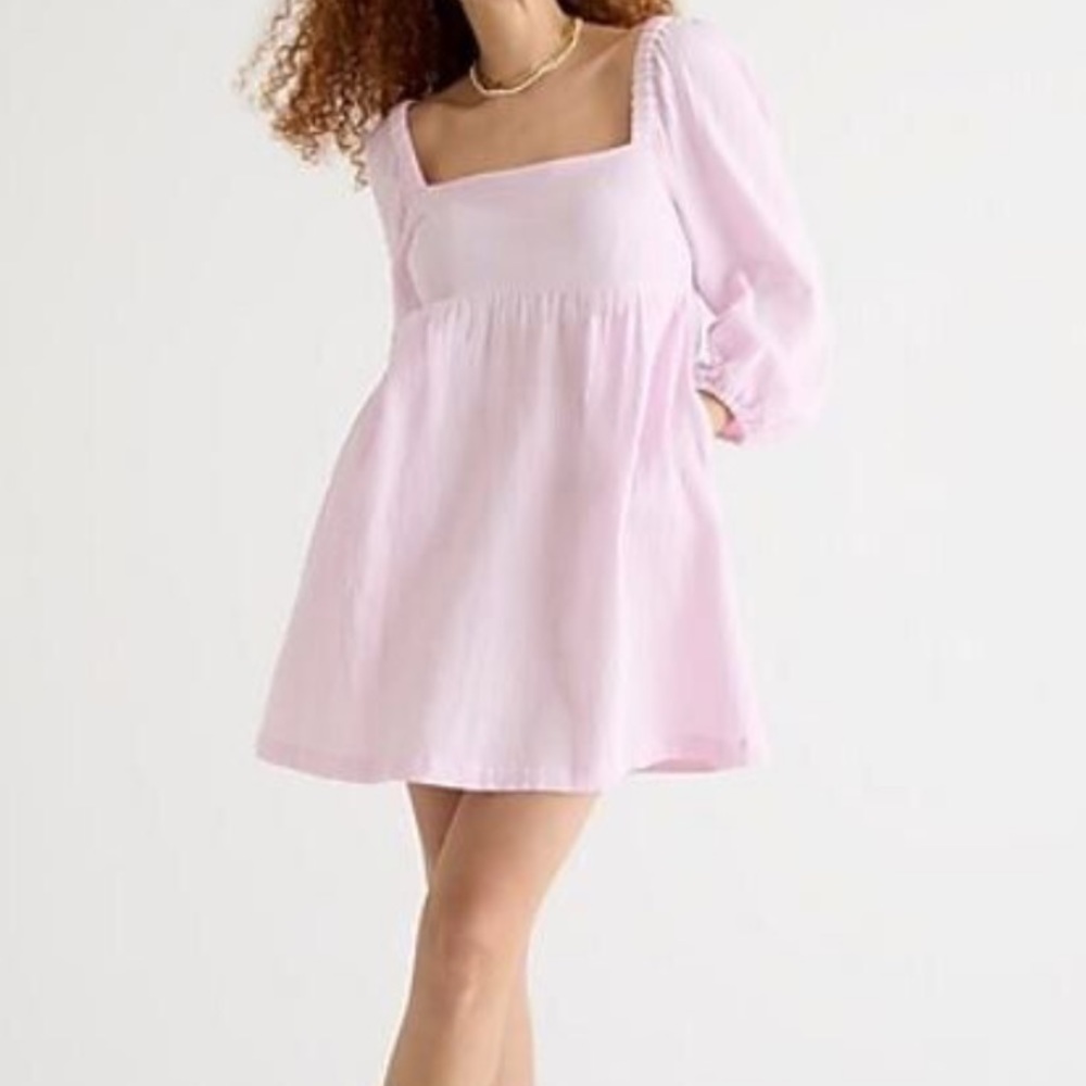J Crew Purple Gauze Square Neck Mini Dress in S